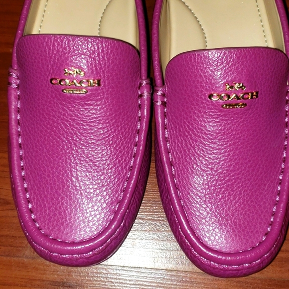 Coach Loafers (The Marley) Fuchsia Pink with Gold Details. Brand New Unworn! - Picture 2 of 6